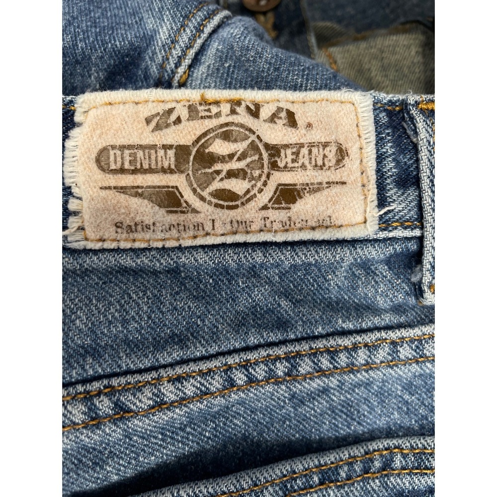 Zena Straight Leg Jeans Mens 27x27 Blue Medium‎ Wash Vintage 90s Denim - Picture 3 of 10